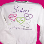Sisters Heartstrings Personalized Sweatshirt